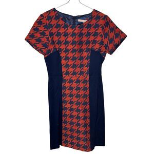 Anthropologie Hutch Women Sheath Dress Houndstooth Career Short Sleeve Size 4‎